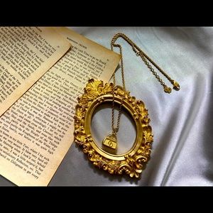 Vintage Dior Handbag Gold Tone Pendant Necklace